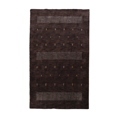 Hand Knotted Loom Wool Rectangle Area Rug Contemporary Brown L00515