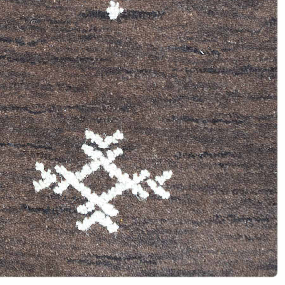 Hand Knotted Loom Wool Square Area Rug Contemporary Brown L00516