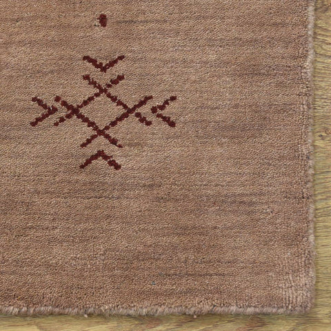 Hand Knotted Loom Wool Rectangle Area Rug Contemporary Light Brown L00516