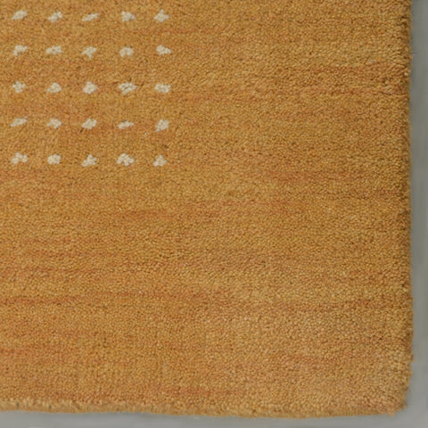 Hand Knotted Loom Wool Rectangle Area Rug Contemporary Gold L00530