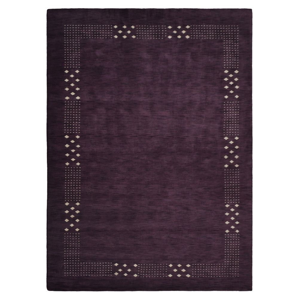Hand Knotted Loom Wool Rectangle Area Rug Contemporary Purple L00530