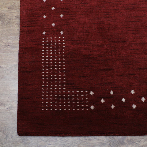 Hand Knotted Loom Wool Rectangle AreaRug Contemporary Red L00530