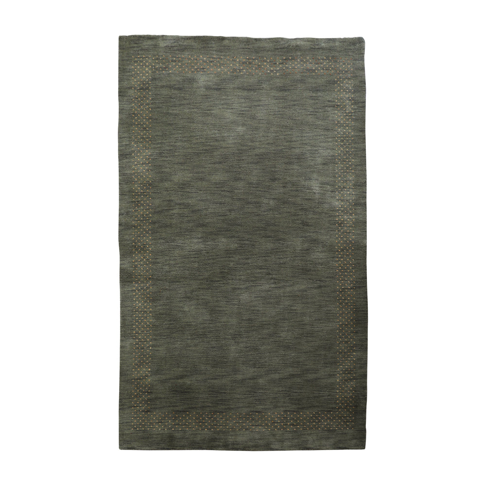 Hand Knotted Loom Wool Rectangle Area Rug Contemporary Green L00531
