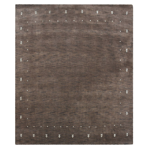 Hand Knotted Loom Wool Rectangle Area Rug Contemporary Brown L00535