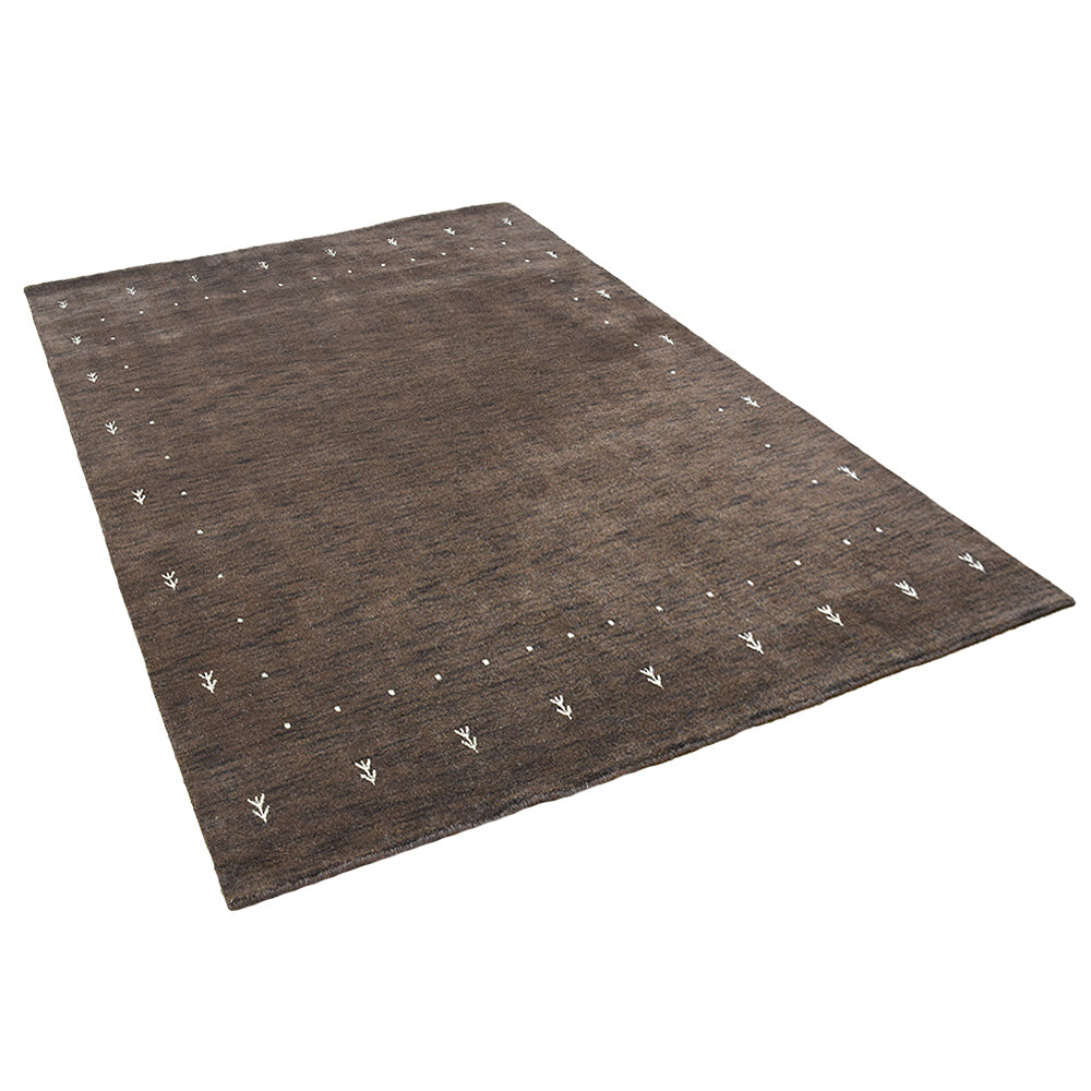 Hand Knotted Loom Wool Rectangle Area Rug Contemporary Brown L00535