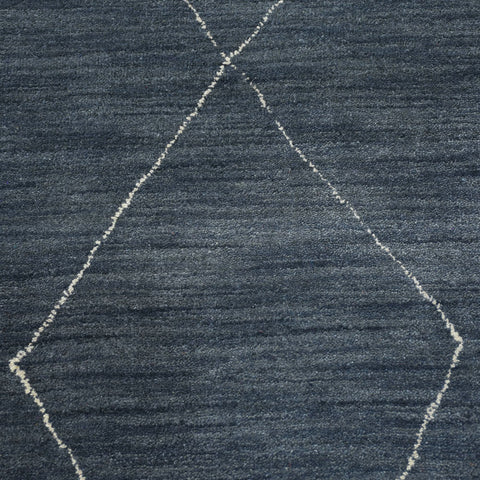 Hand Knotted Loom Wool Rectangle Area Rug Geometric Charcoal L00646
