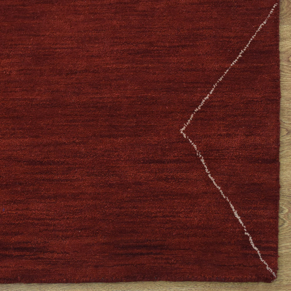 hand-knotted-loom-wool-geometric-red-rectangle-rug-closeup-2