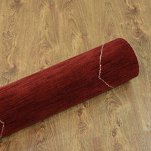 hand-knotted-loom-wool-geometric-red-rectangle-rug-closeup-6