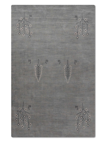 Hand Knotted Loom Wool Rectangle Area Rug Contemporary Light Blue L00647