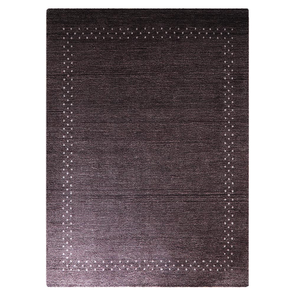 Hand Knotted Loom Wool Rectangle Area Rug Contemporary Brown L0A531