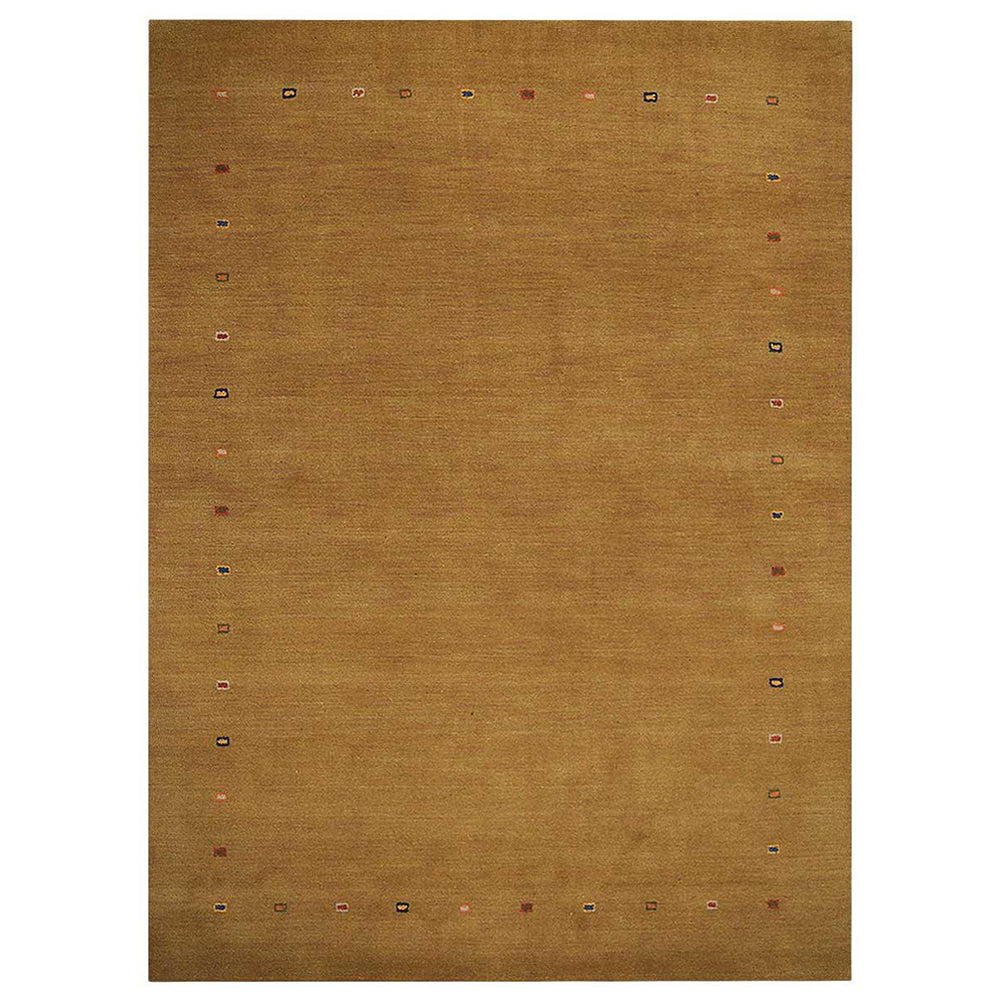 Hand Knotted Loom Wool Rectangle Area Rug Contemporary Gold L0B102