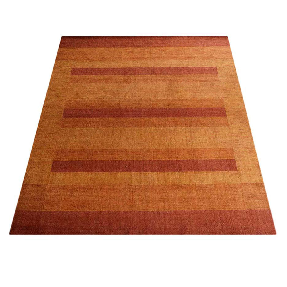 Hand Knotted Loom Wool Rectangle Area Rug Contemporary Orange L0B904