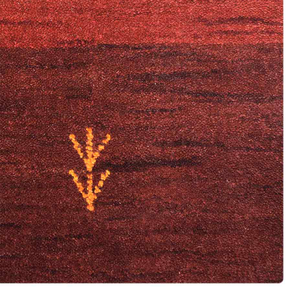 Hand Knotted Loom Wool Rectangle Area Rug Contemporary Rust L0C904