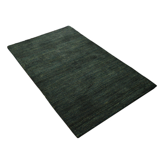 hand-knotted-loom-silk-rectangle-area-rug-solid-dark-green-side 2