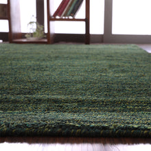 hand-knotted-loom-silk-rectangle-area-rug-solid-dark-green-closeup 3