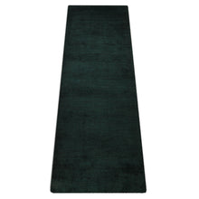 hand-knotted-loom-silk-runner-area-rug-solid-dark-green-side 2