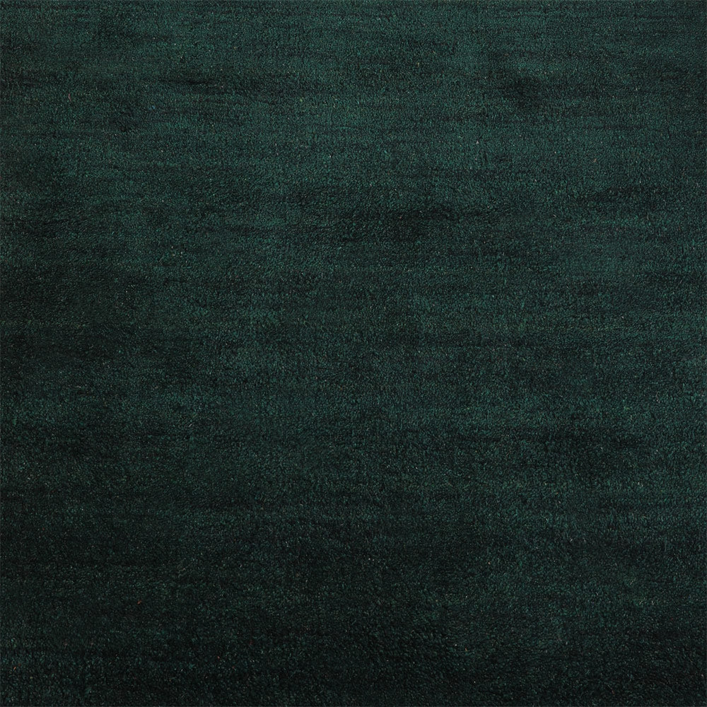 hand-knotted-loom-silk-runner-area-rug-solid-dark-green-closeup 1