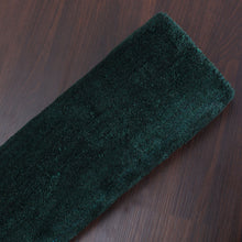 hand-knotted-loom-silk-runner-area-rug-solid-dark-green-closeup 4