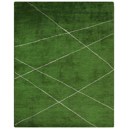 hand-knotted-loom-silk-area-rug-light-green-beige-side 1