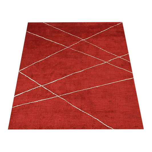 hand-knotted-loom-silk-area-rug-geometric-light-red-beige-side 2