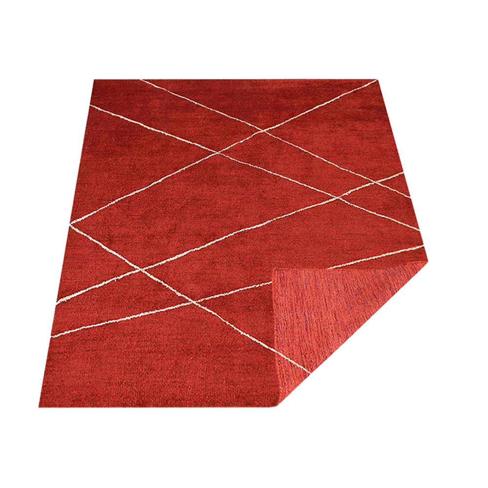 hand-knotted-loom-silk-area-rug-geometric-light-red-beige-side 3