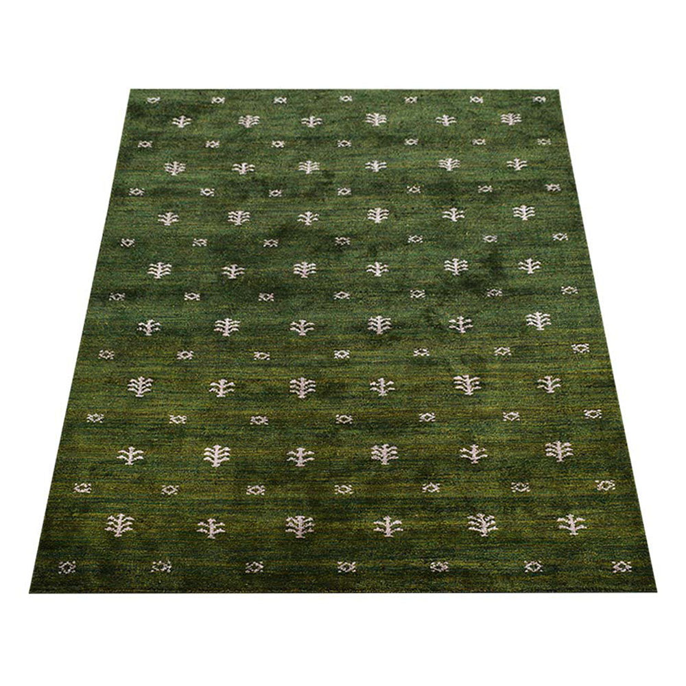 hand-knotted-loom-silk-area-rug-contemporary-green-beige-side 2