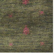 hand-knotted-green-brown-contemporary-silk-rug-closeup 1