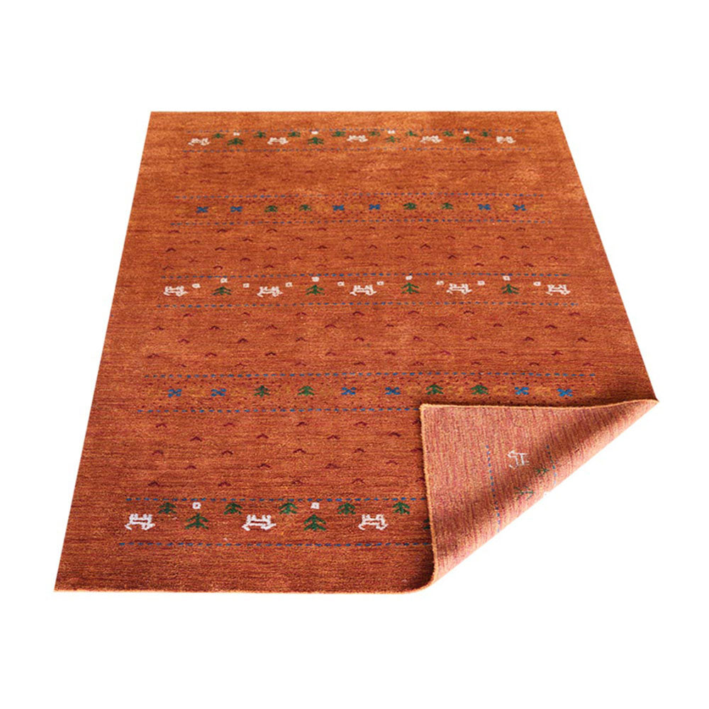 hand-knotted-loom-silk-area-rug-contemporary-orange-closeup 2