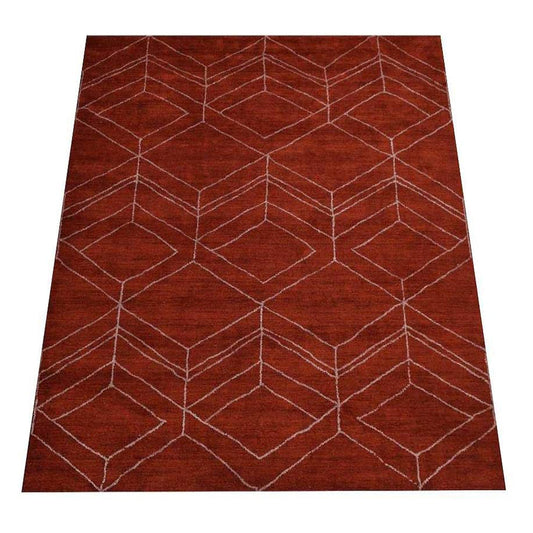hand-knotted-loom-silk-area-rug-geometric-light-red-side 2