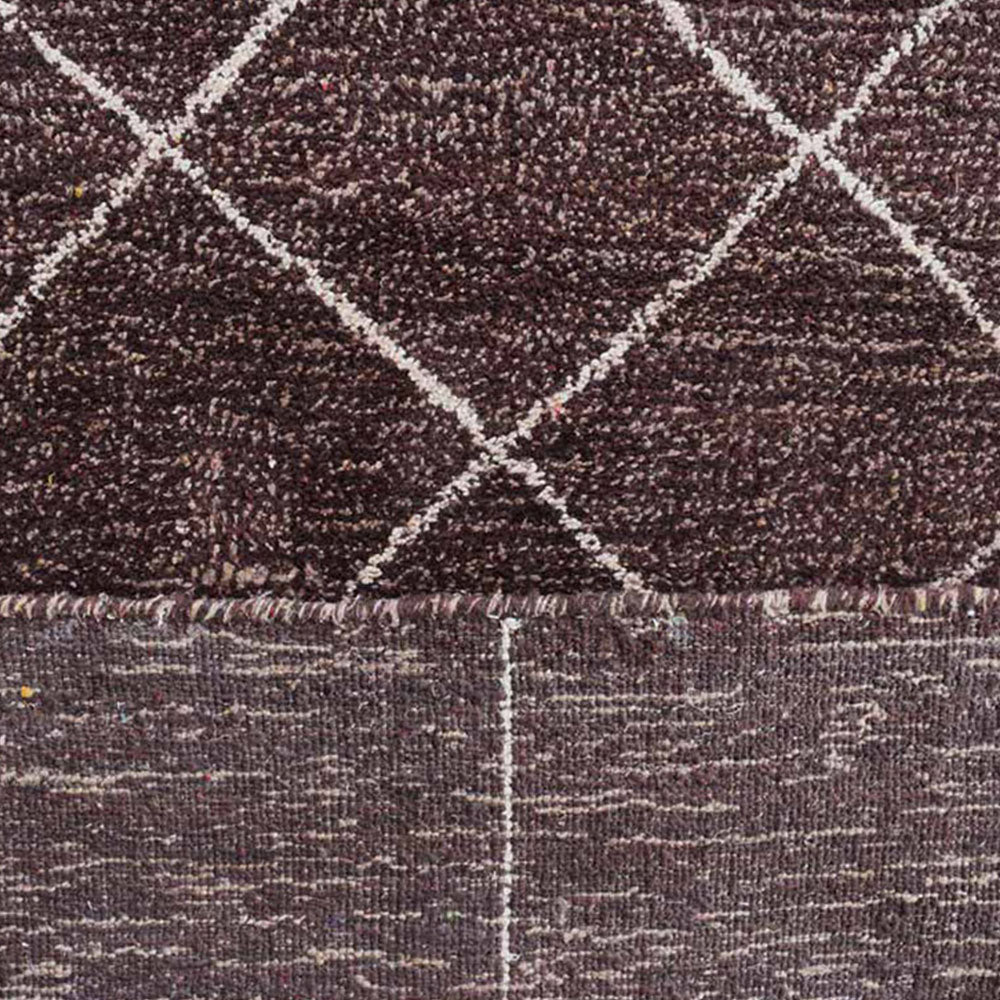 hand-knotted-brown-beige-silk-area-geometric-rug-closeup 2