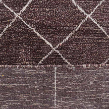 hand-knotted-brown-beige-silk-area-geometric-rug-closeup 2
