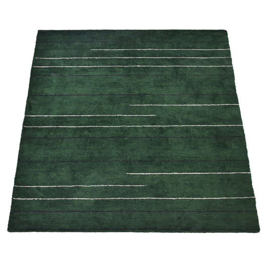 hand-knotted-silk-contemporary-dark-green-rug-side 2
