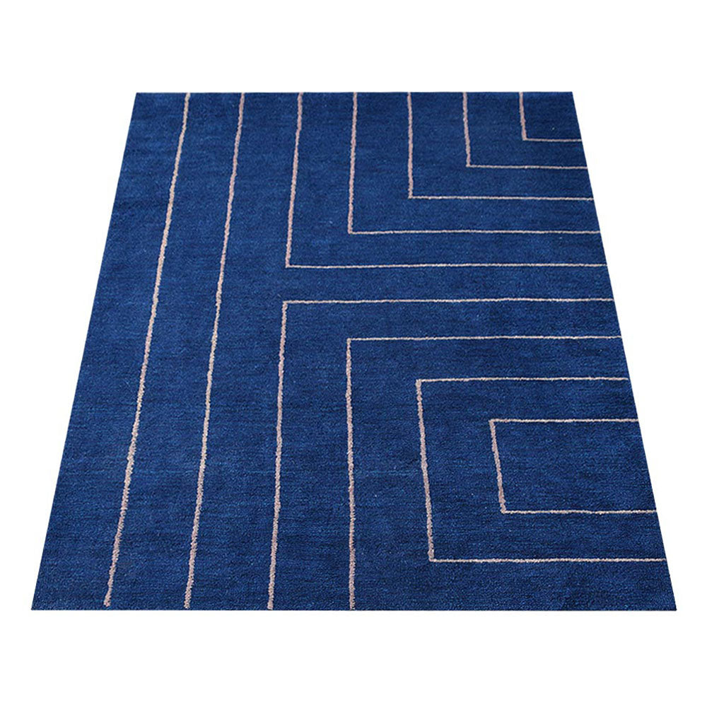 hand-knotted-loom-silk-area-rug-geometric-blue-beige-side 2