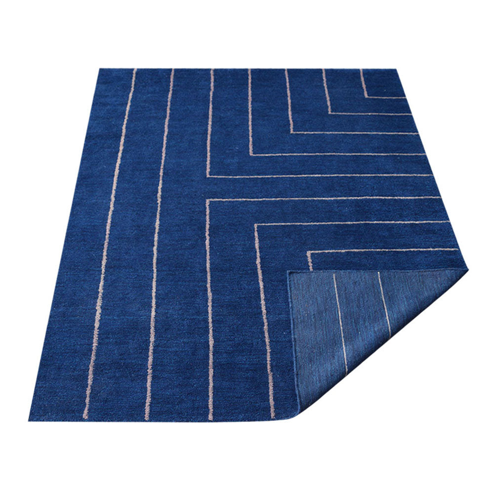 hand-knotted-loom-silk-area-rug-geometric-blue-beige-side 3