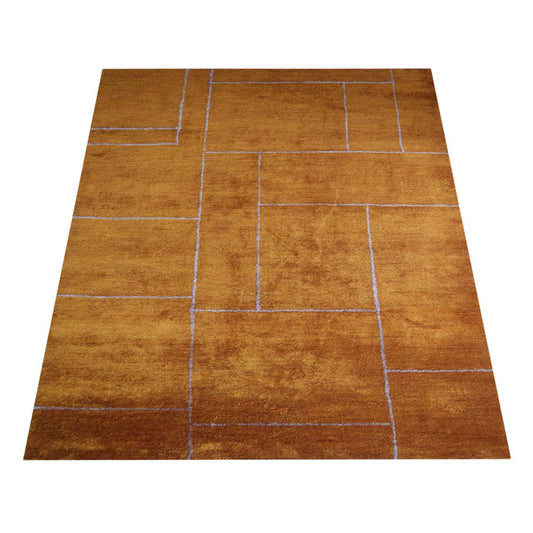 hand-knotted-loom-silk-area-rug-geometric-gold-beige-side 2