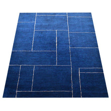 hand-knotted-loom-silk-area-rug-geometric-dark-blue-beige-side 2