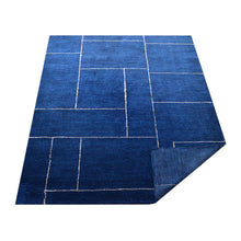 hand-knotted-loom-silk-area-rug-geometric-dark-blue-beige-side 3