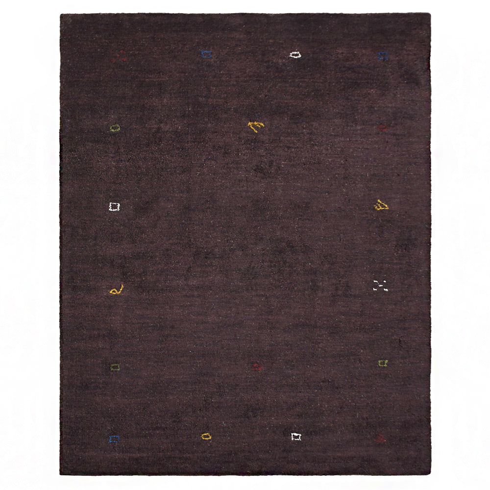 Hand Knotted Loom Silk Mix Area Rug Contemporary Brown LSM103