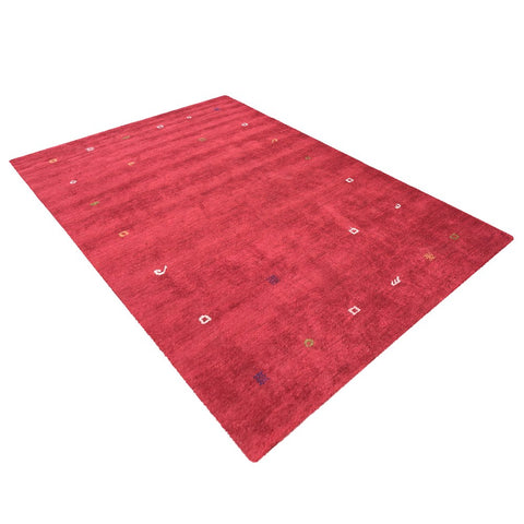 Hand Knotted Loom Silk Mix Area Rug Contemporary Red LSM103