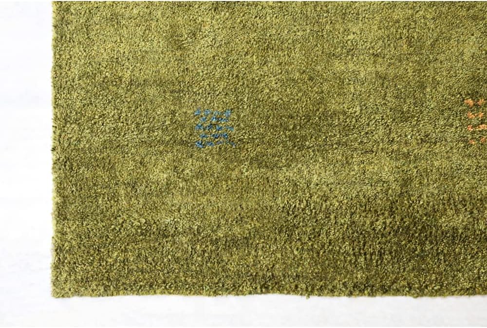 Hand Knotted Loom Silk Mix Area Rugs Contemporary Light Green LSM103