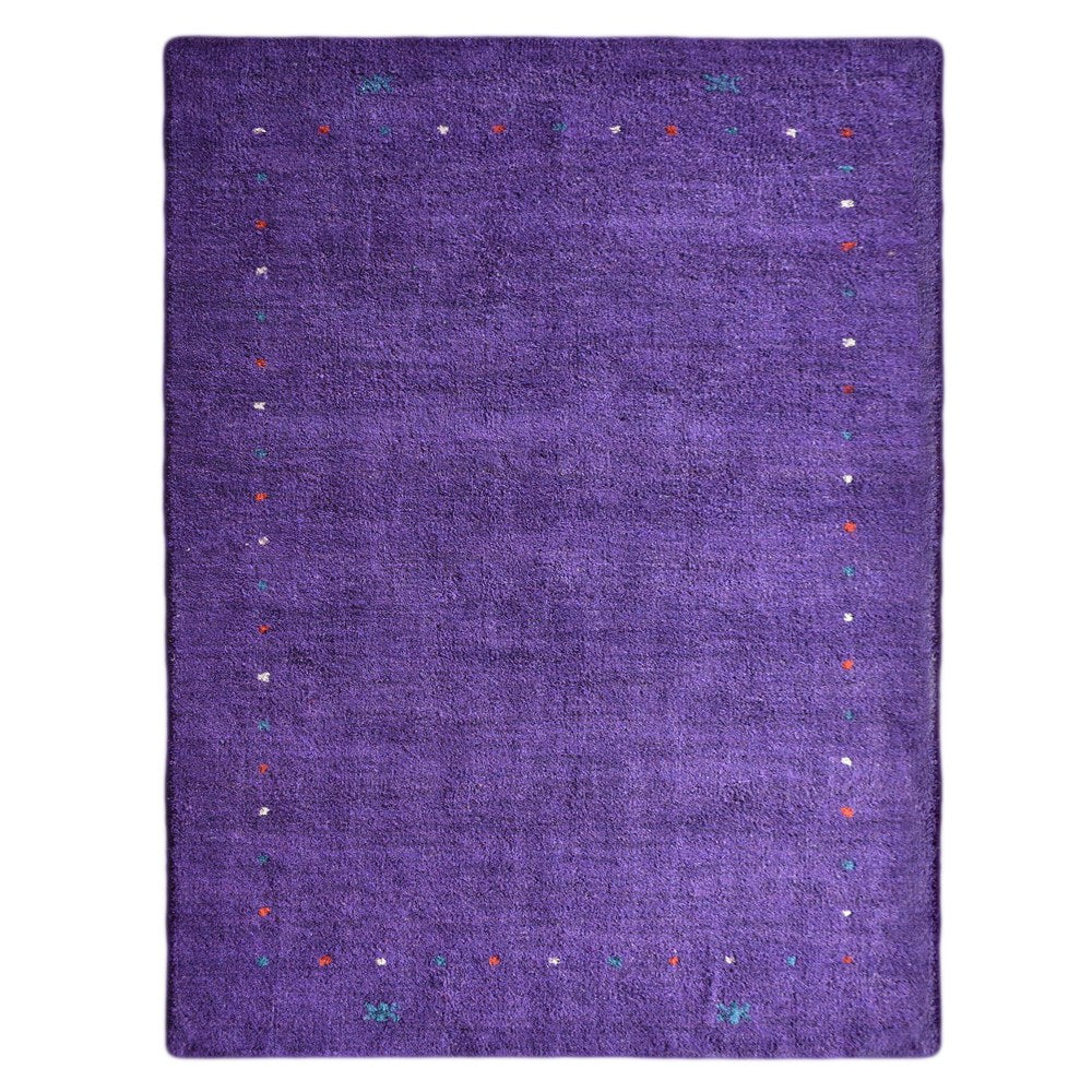 Hand Knotted Loom Silk Mix Area Rugs Contemporary Purple LSM109