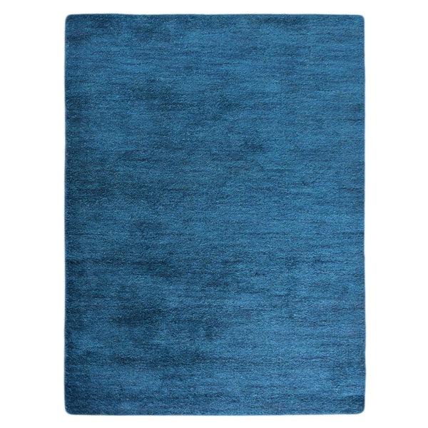 Mid Bluecolor Rugs Tencel Ultra-Soft Hand Knotted in India 5' X 8' Rug