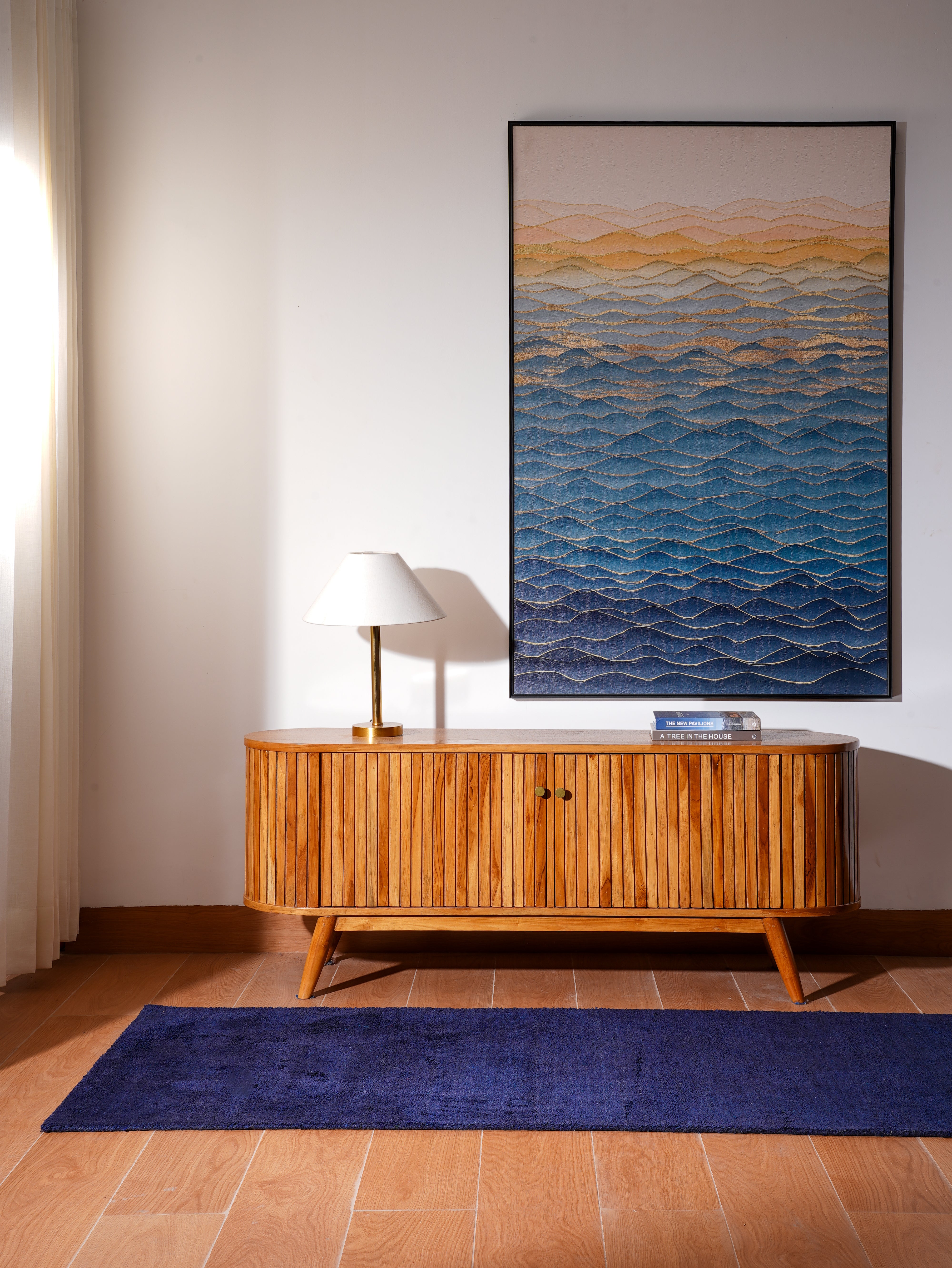 Hand-Knotted Loom Silk Mix Rug - Contemporary Blue – GetMyRugs LLC