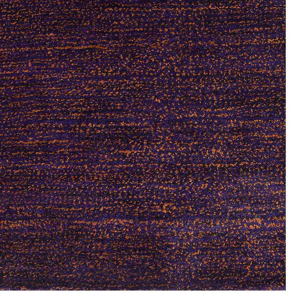 Hand Knotted Loom Silk Mix Area Rug Solid Purple Gold LSM111