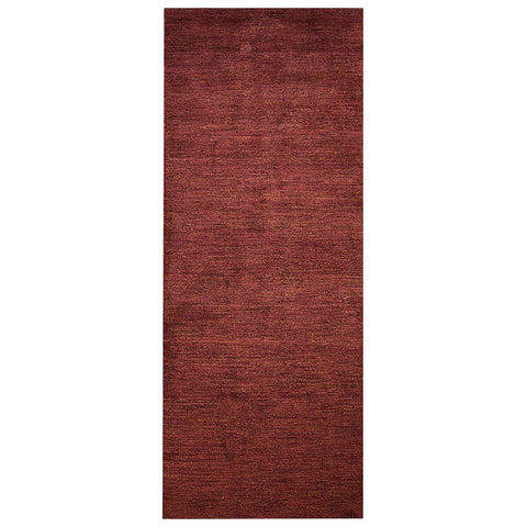 Hand Knotted Loom Silk Mix Runner Area Rug Solid Red Gold LSM111