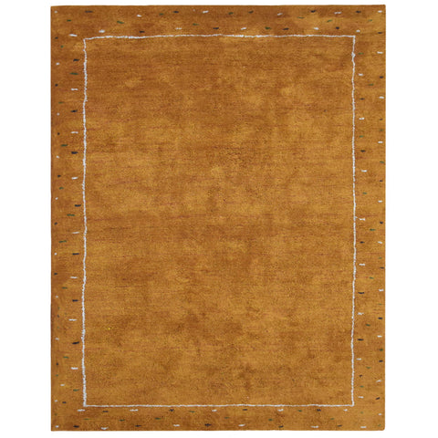 Hand Knotted Loom Silk Mix Area Rug Contemporary Orange LSM189