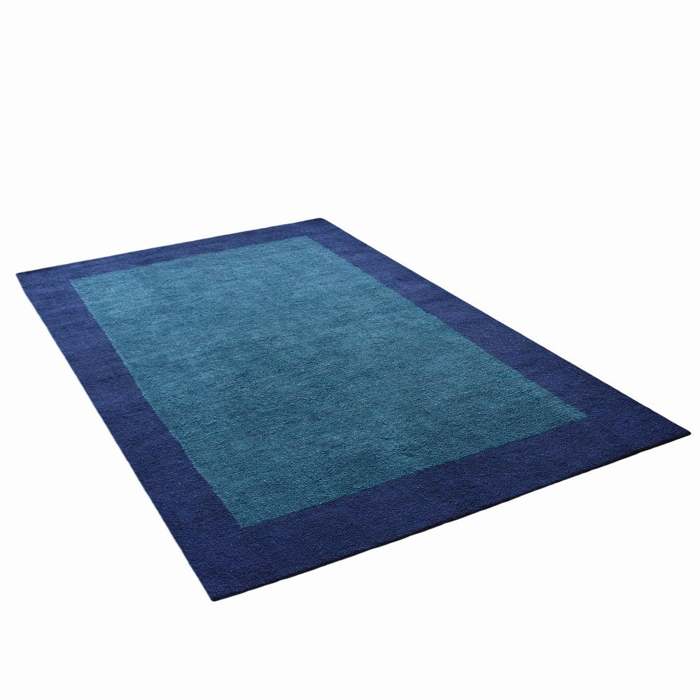 Hand Knotted Loom Silk Mix Area Rugs Contemporary Blue LSM201