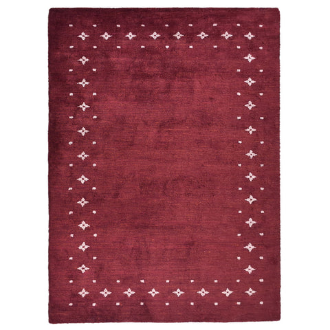 Hand Knotted Loom Silk Mix Area Rug Contemporary Red LSM219