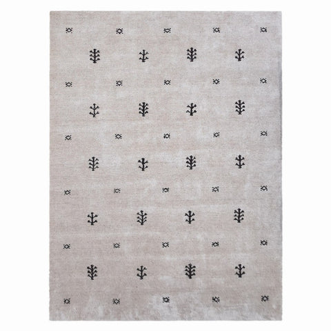 Hand Knotted Loom Silk Mix Area Rugs Contemporary Beige LSM501