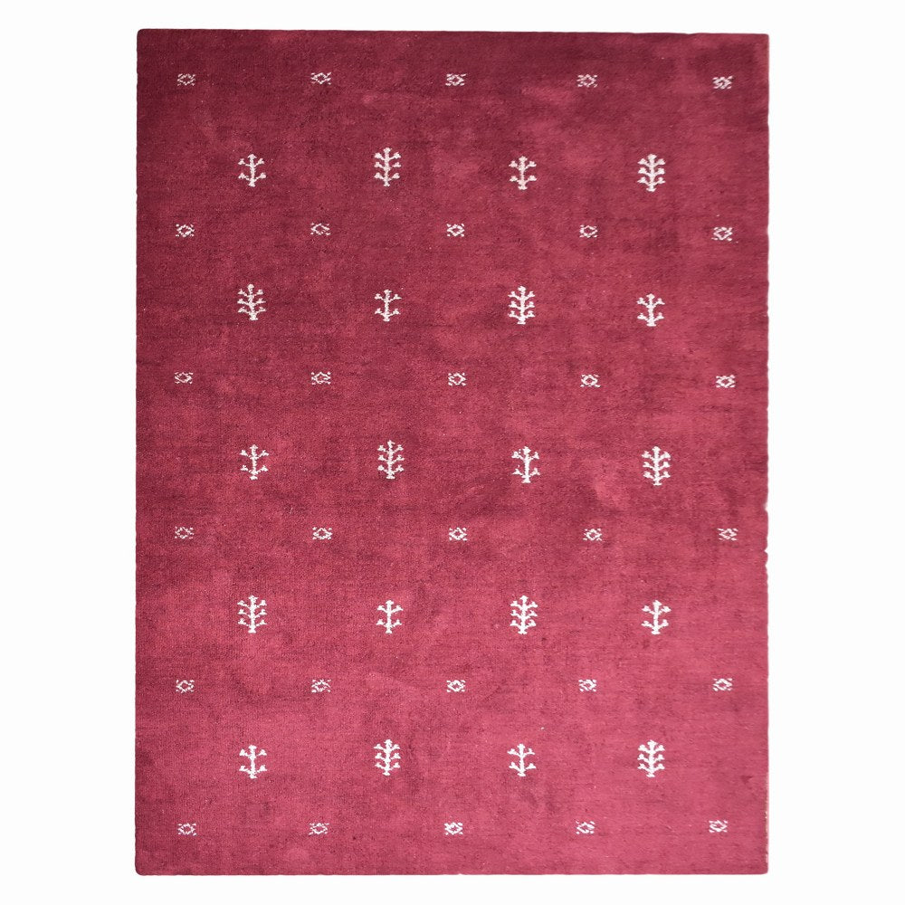 Hand Knotted Loom Silk Mix Area Rugs Contemporary Red White LSM501